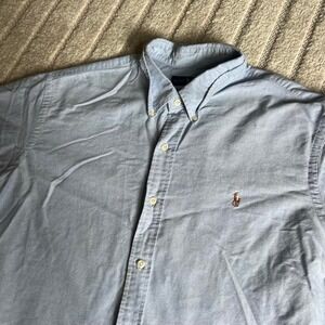 Polo Ralph Lauren Shirt Mens XXL Light Blue Oxford Office Wear Button Down Retro